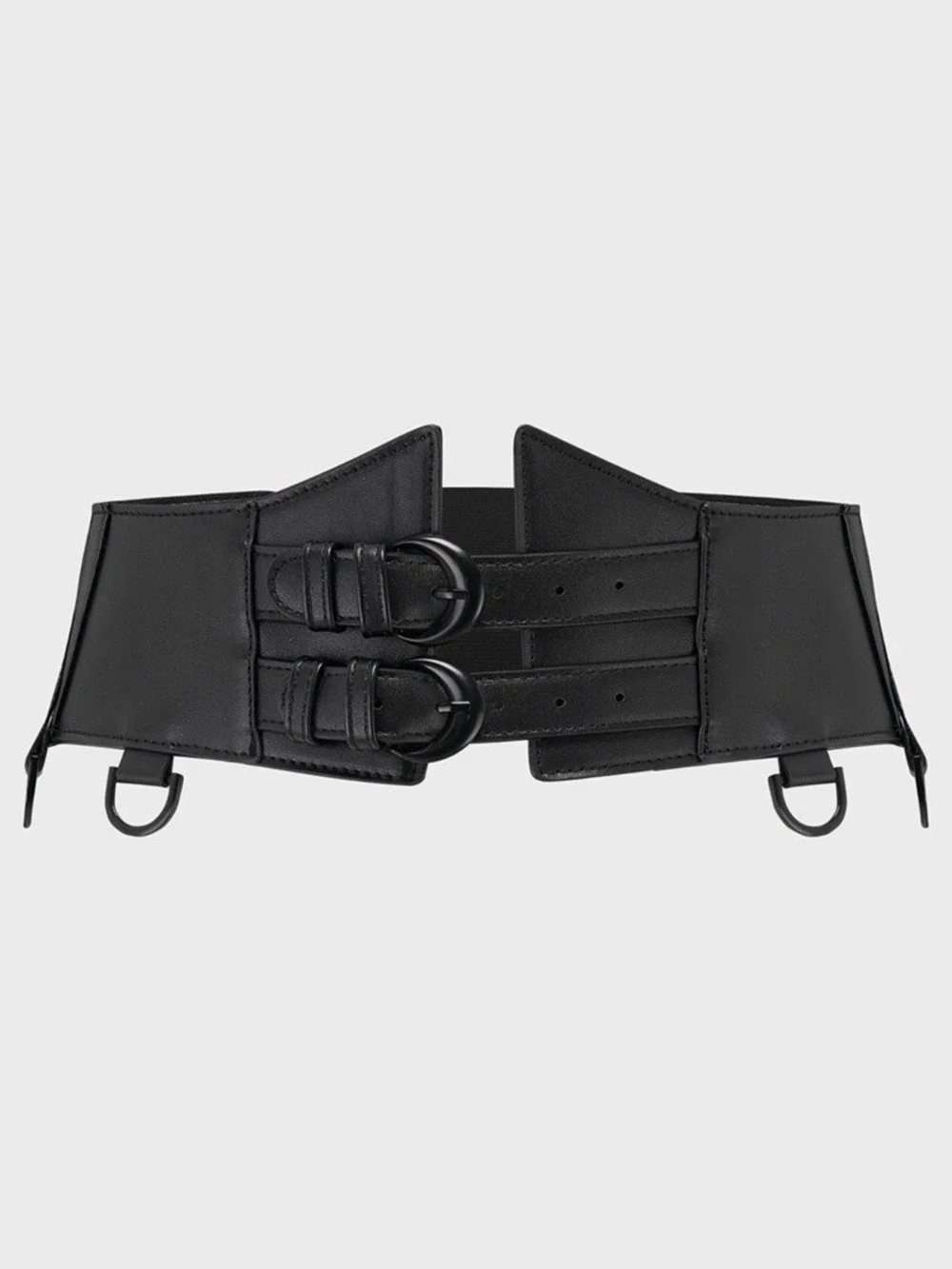 Killstar Grin & Sin Double Buckle Gothic Waist Belt Black M/L